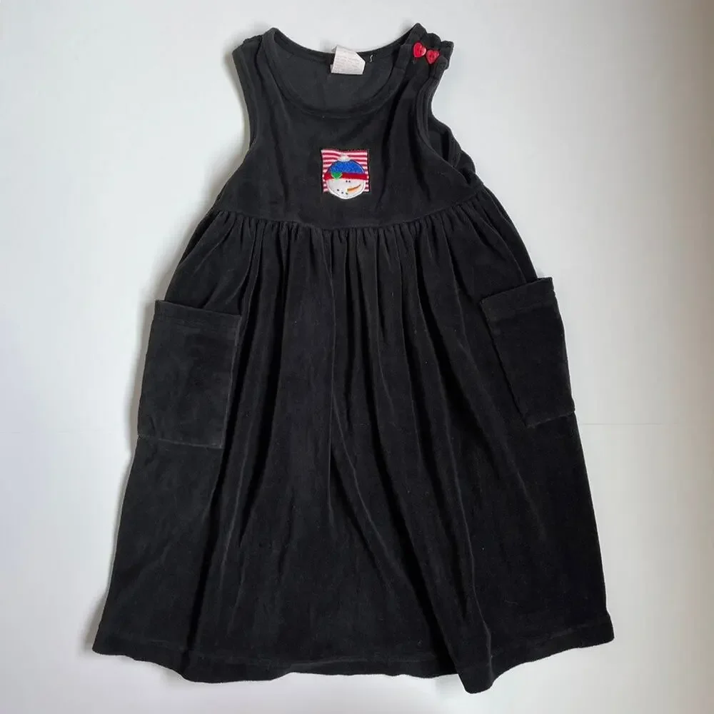 Vintage velvet snowman Dress